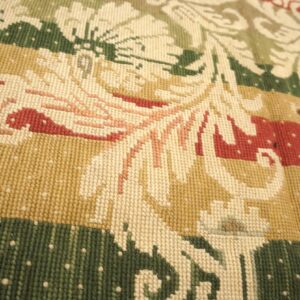 Contemporary Handwoven Wool Needlepoint Rug â€” Multicolor Ground, Decorative Composition - detail view 6