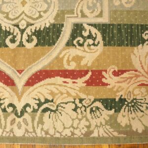 Contemporary Handwoven Wool Needlepoint Rug â€” Multicolor Ground, Decorative Composition - detail view 8