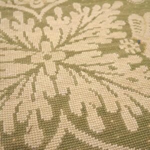 Contemporary Handwoven Wool Needlepoint Rug â€” Olive Green Ground - detail view 7