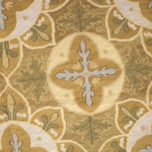 Contemporary Handwoven Wool Needlepoint Rug — Refined Composition with Silk Highlights - detail view 3
