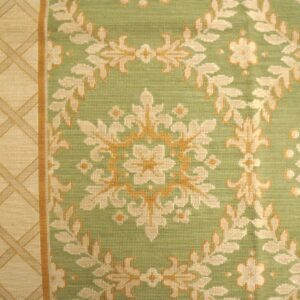 Contemporary Handwoven Wool Needlepoint Rug — Six-Star Motif - detail view 3