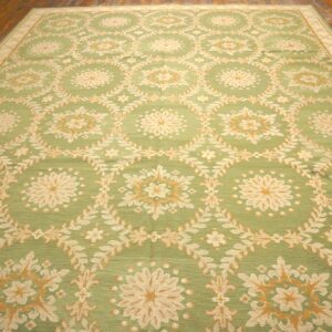 Contemporary Handwoven Wool Needlepoint Rug — Six-Star Motif - detail view 6