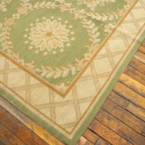 Contemporary Handwoven Wool Needlepoint Rug — Six-Star Motif - detail view 7