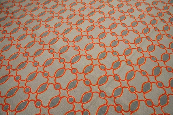 Contemporary handwoven wool needlepoint rug — special geometric - detail view 4