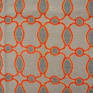 Contemporary Handwoven Wool Needlepoint Rug — Special Geometric - detail view 3