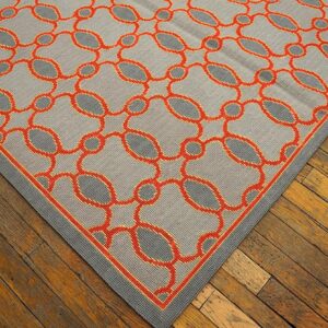 Contemporary Handwoven Wool Needlepoint Rug — Special Geometric - detail view 8