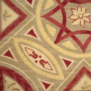Contemporary Handwoven Wool Needlepoint Rug â€” Striking Geometric Composition - detail view 4