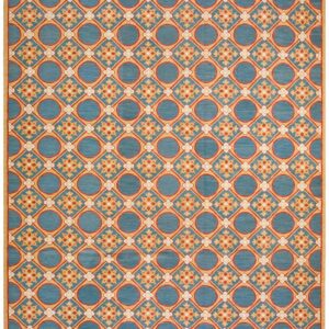 Contemporary Handwoven Wool Needlepoint Rug â€” Stunning Geometric