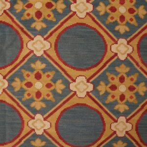 Contemporary Handwoven Wool Needlepoint Rug â€” Stunning Geometric - detail view 9