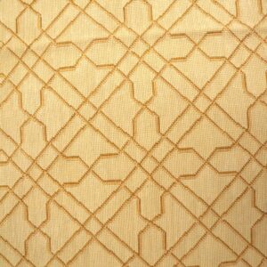 Contemporary Handwoven Wool Needlepoint Rug, Yellow with silk highlights - detail view 3