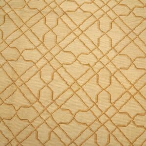 Contemporary Handwoven Wool Needlepoint Rug, Yellow with silk highlights - detail view 6
