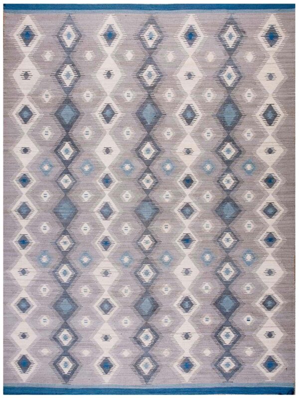 Contemporary navajo rug 9'×12' hand-woven wool, native american tradition