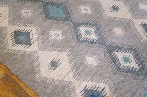 Contemporary navajo rug 9'×12' hand-woven wool, native american tradition - detail view 1