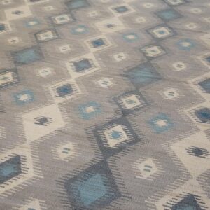 Contemporary Navajo Rug 9'×12' Hand-Woven Wool, Native American Tradition - detail view 3