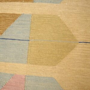 Contemporary Scandinavian Style Flat-Weave Rug â€” Beige Background, Medallion Pattern - detail view 5