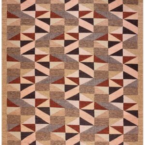 Contemporary Scandinavian Style Flat-Weave Rug â€” Multi-Color Geometric Design