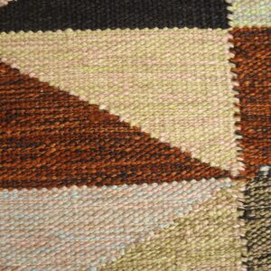 Contemporary Scandinavian Style Flat-Weave Rug â€” Multi-Color Geometric Design - detail view 1