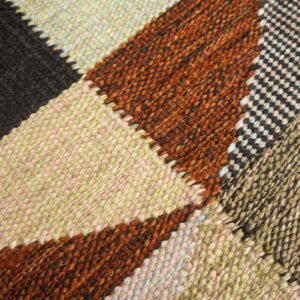 Contemporary Scandinavian Style Flat-Weave Rug â€” Multi-Color Geometric Design - detail view 2