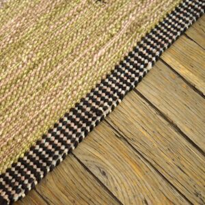 Contemporary Scandinavian Style Flat-Weave Rug â€” Multi-Color Geometric Design - detail view 3