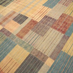 Contemporary Scandinavian Style Flat-Weave Rug â€” Soft-Color Field, Allover Pattern - detail view 2