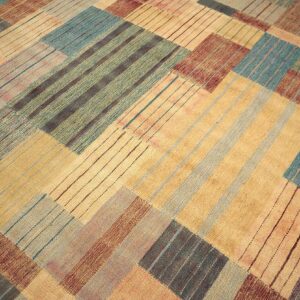 Contemporary Scandinavian Style Flat-Weave Rug â€” Soft-Color Field, Allover Pattern - detail view 4