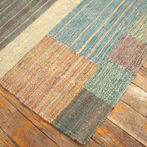 Contemporary Scandinavian Style Flat-Weave Rug â€” Soft-Color Field, Allover Pattern - detail view 8