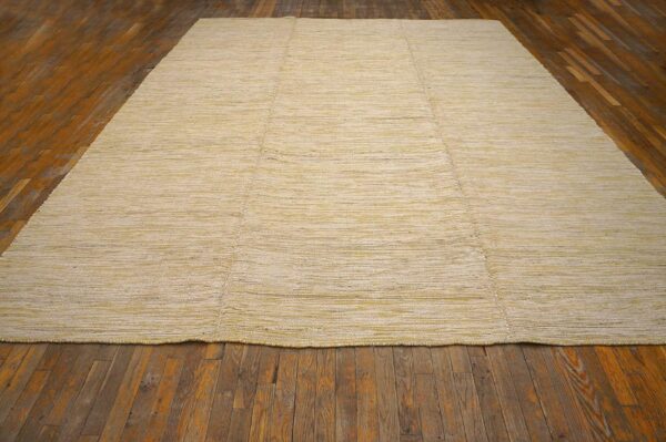 Contemporary shaker style flat-weave rug 9'ã—12' â€” beige & cream - detail view 1