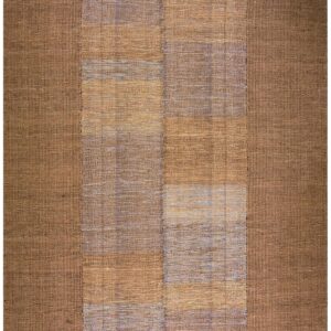 Contemporary Shaker Style Flat-Weave Rug â€” Brown Field