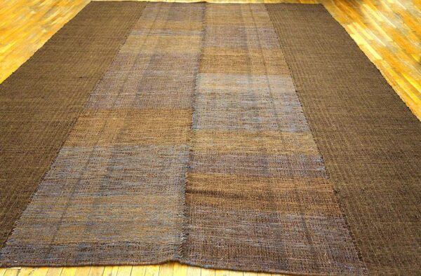 Contemporary shaker style flat-weave rug â€” brown field - detail view 1