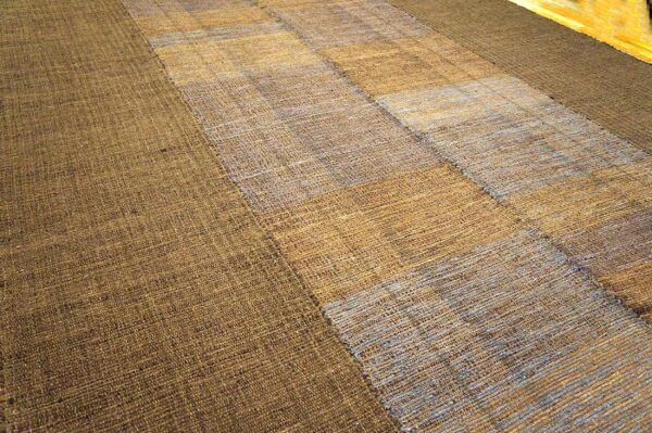 Contemporary shaker style flat-weave rug â€” brown field - detail view 2