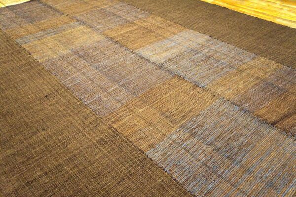 Contemporary shaker style flat-weave rug â€” brown field - detail view 3