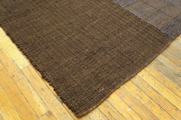 Contemporary shaker style flat-weave rug â€” brown field - detail view 6