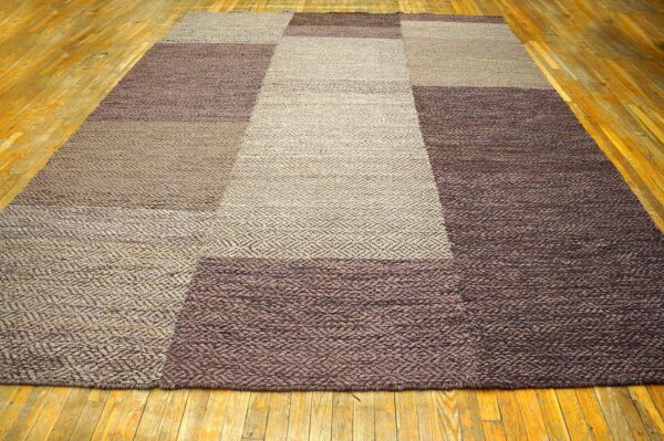 Contemporary shaker style flat-weave rug â€” earth-tones - detail view 1