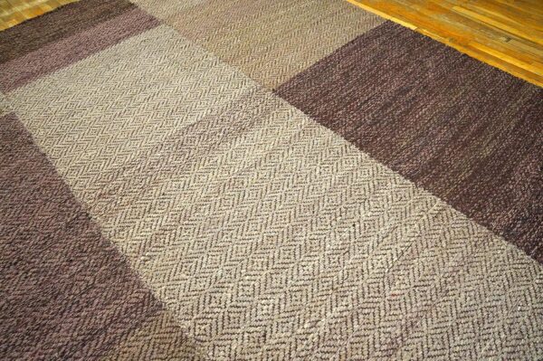 Contemporary shaker style flat-weave rug â€” earth-tones - detail view 3
