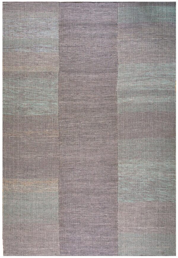 Contemporary shaker style flat-weave rug â€” gray-brown color