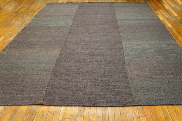 Contemporary shaker style flat-weave rug â€” gray-brown color - detail view 1
