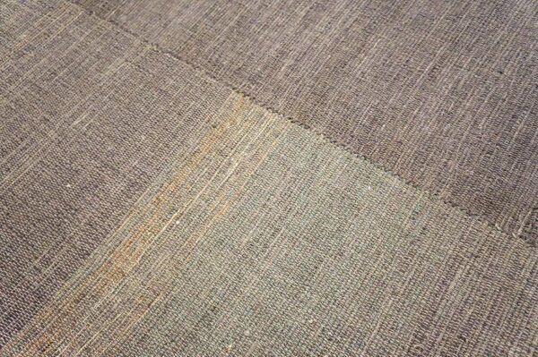 Contemporary shaker style flat-weave rug â€” gray-brown color - detail view 2