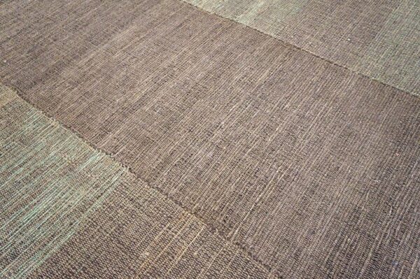 Contemporary shaker style flat-weave rug â€” gray-brown color - detail view 3