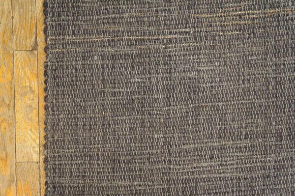Contemporary shaker style flat-weave rug â€” gray-brown color - detail view 5