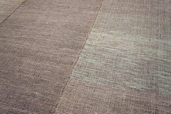Contemporary shaker style flat-weave rug â€” gray-brown color - detail view 8