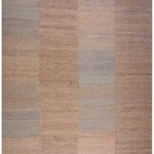 Contemporary Shaker Style Flat-Weave Rug â€” Gray Square Design