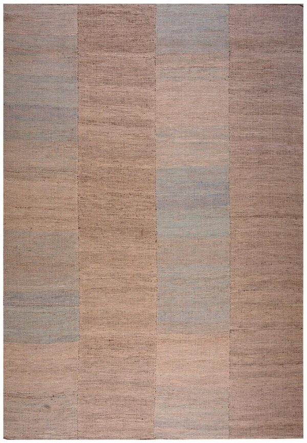 Contemporary shaker style flat-weave rug â€” gray square design