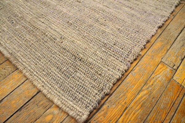 Contemporary shaker style flat-weave rug â€” gray square design - detail view 9