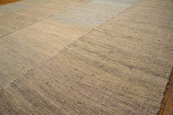 Contemporary shaker style flat-weave rug â€” gray square design - detail view 10