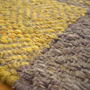 Contemporary Shaker Style Flat-Weave Rug â€” Gray & Yellow Combination - detail view 9
