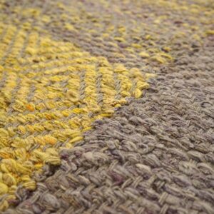 Contemporary Shaker Style Flat-Weave Rug â€” Gray & Yellow Combination - detail view 10