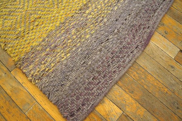 Contemporary shaker style flat-weave rug â€” gray & yellow combination - detail view 11