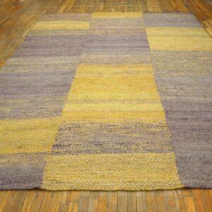 Contemporary Shaker Style Flat-Weave Rug â€” Gray & Yellow Combination - detail view 1