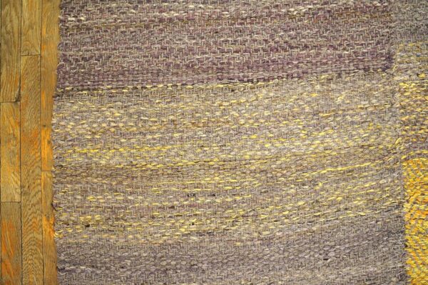 Contemporary shaker style flat-weave rug â€” gray & yellow combination - detail view 3