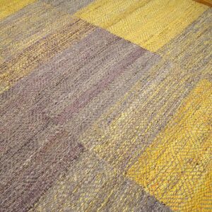 Contemporary Shaker Style Flat-Weave Rug â€” Gray & Yellow Combination - detail view 4